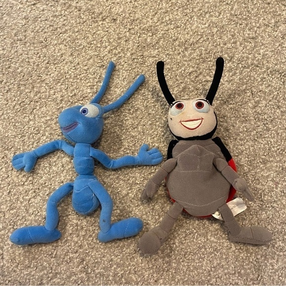 Vintage Disney Bugs Life Flik Francine Bean Bag Plush Set Bundle Kids Toy - Picture 2 of 4